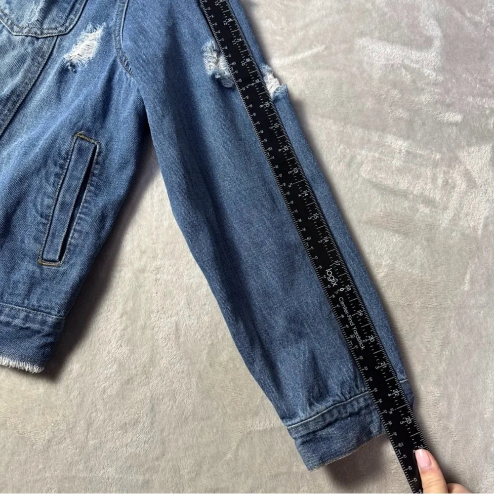 Abstract Portrait Art Denim Jacket | Indie Grunge Festival Jean Jacket - Picture 8 of 12